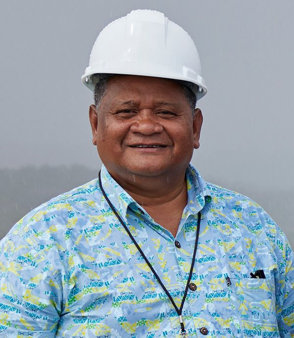 A minister at the Palau Solar Project site, supported by the Australian Infrastructure Financing Facility (AIFFP) in Koror, Palau. Credit: DFAT/Samuel Phelps