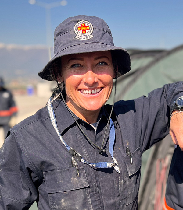 A member of the Disaster Assistance and Response Team delivering search & rescue and recovery operations following the large scale earthquake in the city of Antakya, Hatay Province in Türkiye on the 6th of February 2023. Credit: DFAT/Nathan Fulton