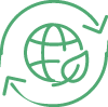 climate resilient agriculture practices - icon of globe with leaf
