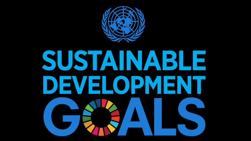 Sustainable Development Goals Heading on a black background