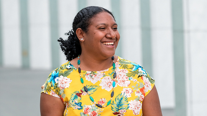 A participant at the Australia Awards Women Leadership Initiative 2024. The 28 participants undertook a week-long leadership learning and reflection workshop in Tharwa, ACT. Credit: DFAT